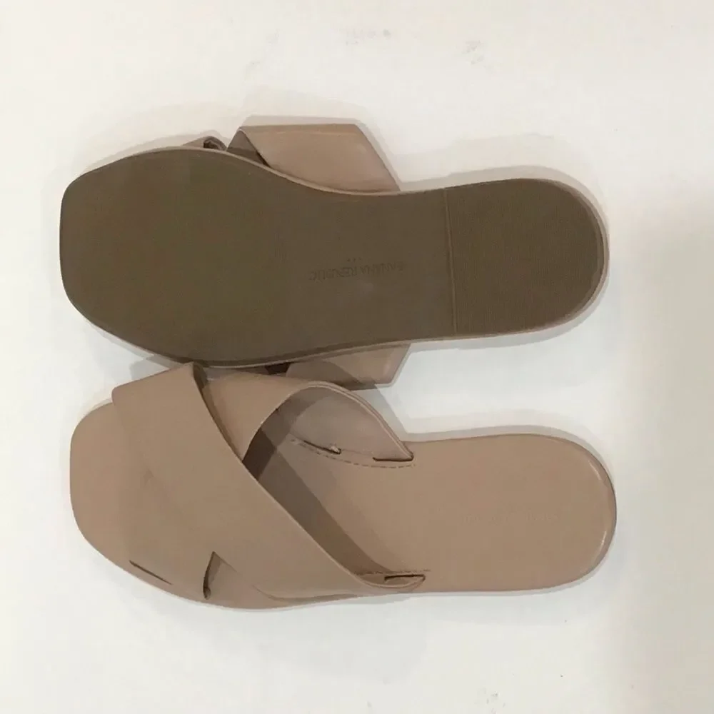 Banana Republic Sandals Slides, Tan, Size 8.5